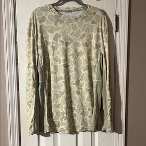 Performance Long Sleeve Camo Tee in Olive/Beige